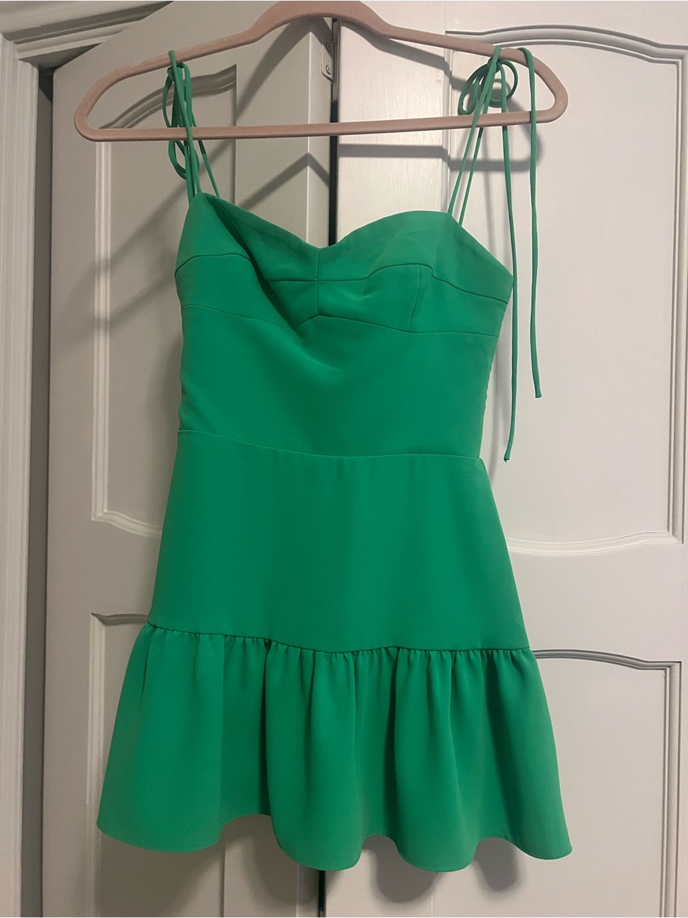 Amanda Uprichard Vibrant Green Tie-Strap Mini Dress